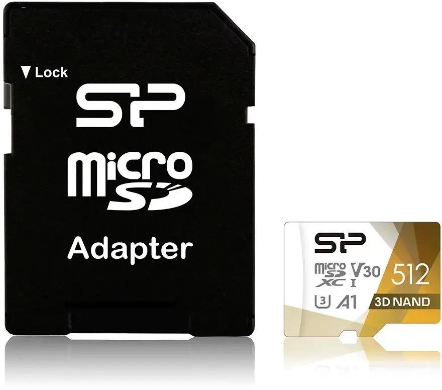 Изображение Карта памяти Silicon Power MicroSDXC Superior Pro Colorful Class 10 512 Гб адаптер на SD SP512GBSTXDU3V20AB