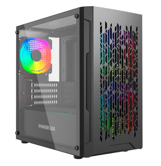 Изображение Корпус PowerCase Mistral Micro D3B ARGB (mATX, Mini-ITX, черный, без БП)/(CMMDB-A3)