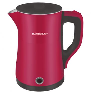 Изображение Электрический чайник BACKMAN BM-TEA 714 (2200 Вт/1,8 л /пластик, нержавеющая сталь/розовый)