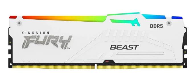 Изображение Оперативная память 16 GB DDR5 Kingston Fury Beast White RGB (51200 Мб/с, 6400 МГц, CL32)