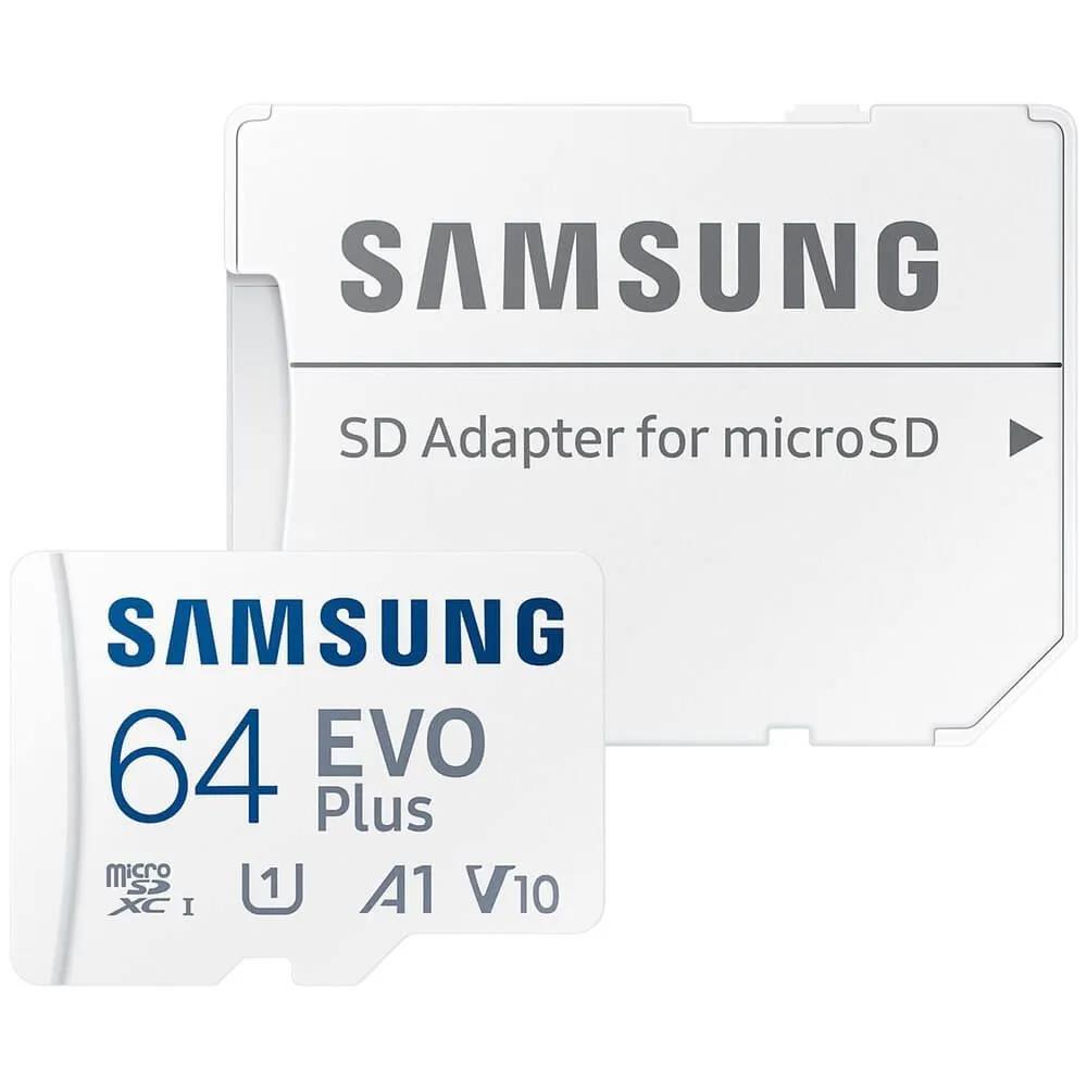 Изображение Карта памяти Samsung MicroSDXC EVO Plus Class 10 64 Гб адаптер на SD MB-MC64SA/APC