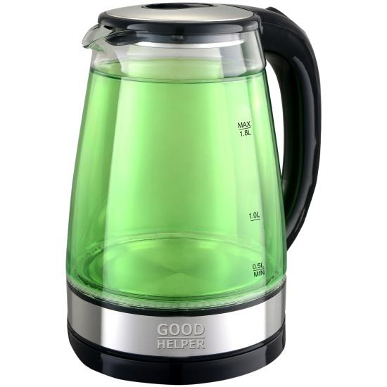 Изображение Электрический чайник Goodhelper KPG-1810 green (1800 Вт/1,8 л /стекло/зеленый, прозрачный)