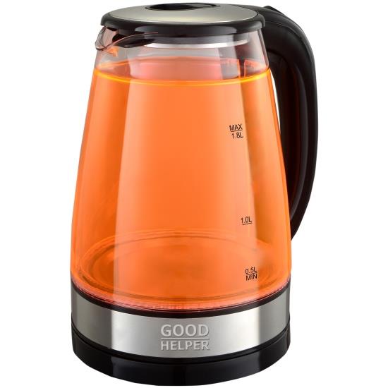 Изображение Электрический чайник Goodhelper KPG-1810 orange (1800 Вт/1,8 л /стекло/оранжевый, прозрачный)