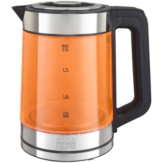 Изображение Электрический чайник Goodhelper KPG-2201 orange (1800 Вт/1,8 л /стекло/оранжевый)