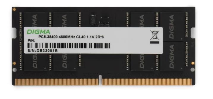 Изображение Оперативная память 16 GB DDR5 Digma DGMAS54800016S (38400 Мб/с, 4800 МГц, CL40)