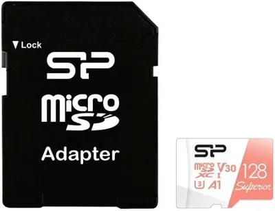 Изображение Карта памяти Silicon Power MicroSDXC Superior Class 10 128 Гб адаптер на SD SP128GBSTXDV3V20SP