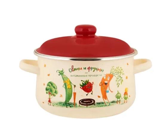 Изображение Кастрюля Appetite 1с45я Веселые овощи эмал конич  (2 л )