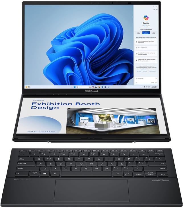 Изображение Ноутбук Asus ZenBook DUO UX8406CA-QL221W Duo Touch (Intel 255H 2000 МГц/ SSD 1024 ГБ  /RAM 16 ГБ/ 14" 1920x1200/VGA встроенная/ Windows 11 Home) (90NB14X1-M00C70)
