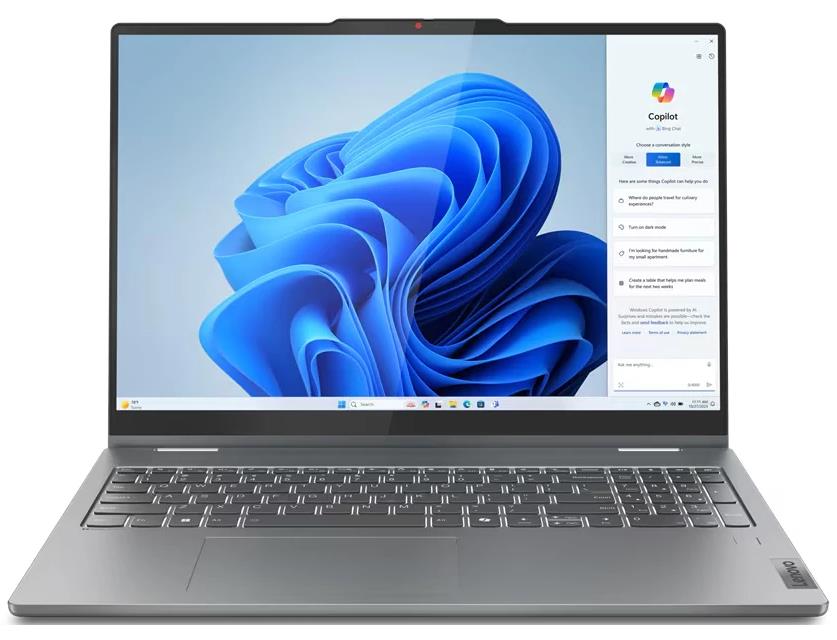 Изображение Ноутбук Lenovo IdeaPad 5 2-in-1 16AHP9 (AMD 8845HS 3800 МГц/ SSD 1024 ГБ  /RAM 16 ГБ/ 16" 2048х1280/VGA встроенная/ Без ОС) (83DS003VRK)