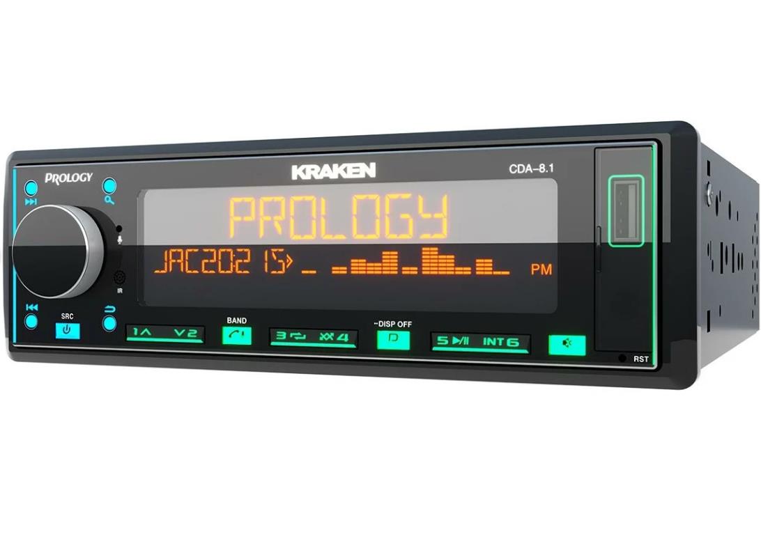 Изображение Автомагнитола Prology CDA-8.1 KRAKEN, (8x65 Вт, многоцветный дисплей, черный)
