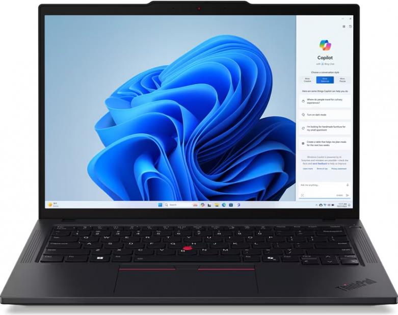 Изображение Ноутбук Lenovo ThinkPad T14 Gen 5 (Intel 165U 1700 МГц/ SSD 1024 ГБ  /RAM 32 ГБ/ 14" 1920x1200/VGA встроенная/ Windows 11 Pro) (21MMS40J01-02)