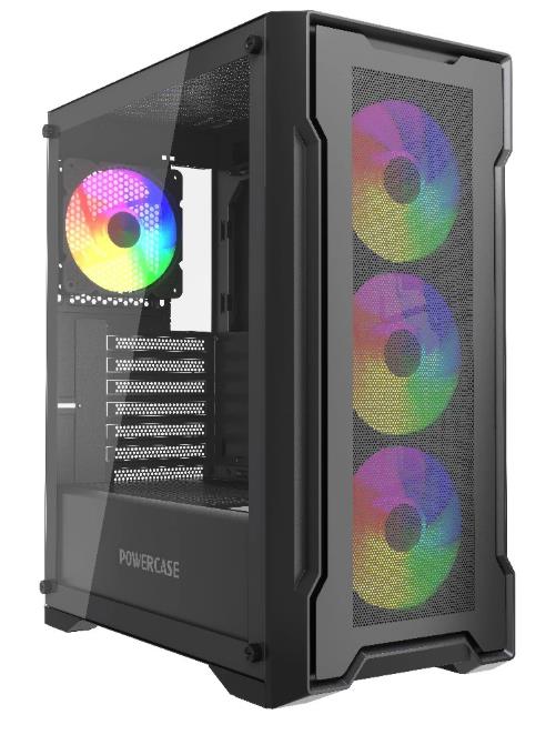 Изображение Корпус PowerCase Mistral X4B Black (mATX, ATX, Mini-ITX, черный, без БП)/(CMXB-L4)