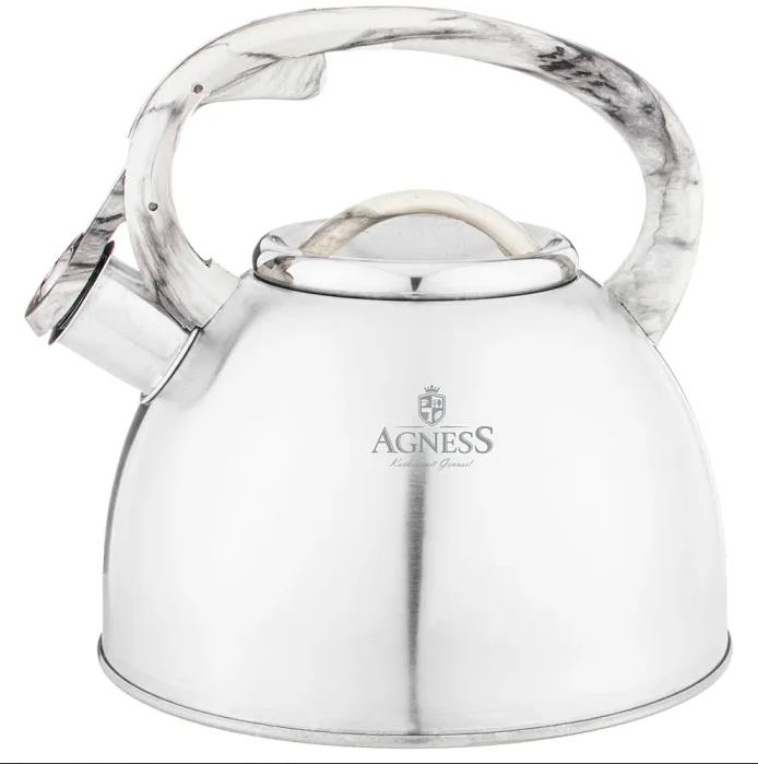 Изображение Чайник AGNESS 907-094  индукция (2,5, л л /серебристый)
