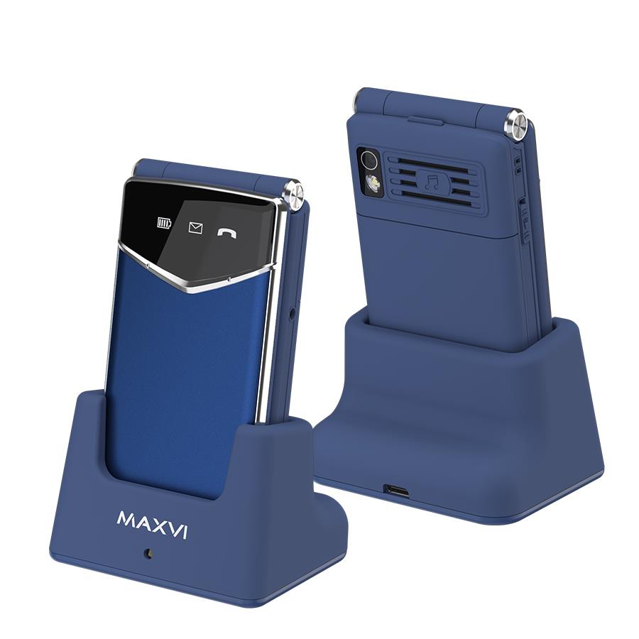 Изображение Мобильный телефон MAXVI E11ds,синий, серебристый