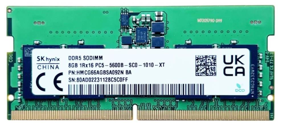 Изображение Оперативная память 8 GB DDR5 Hynix HMCG66AGBSA092N-BA (44800 Мб/с, 5600 МГц, CL46)