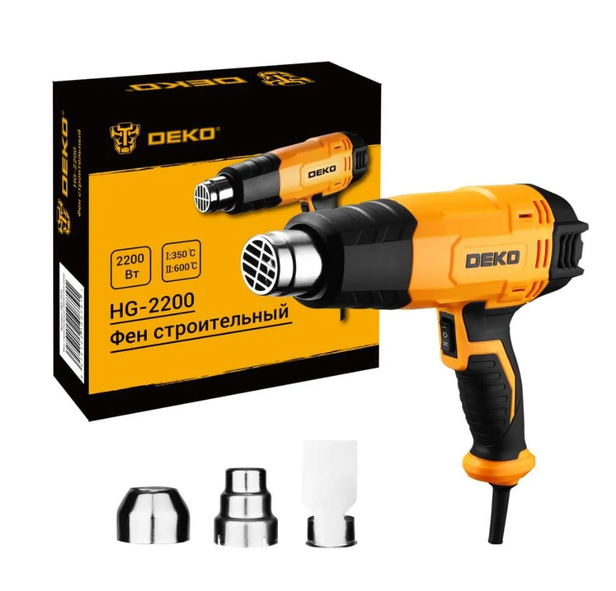 Изображение Строительный фен DEKO HG-2200 083-1012 2200 Вт  600 °С